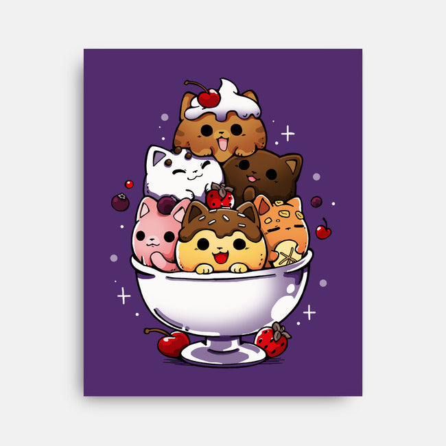 Ice Cream Kittens-None-Stretched-Canvas-Vallina84