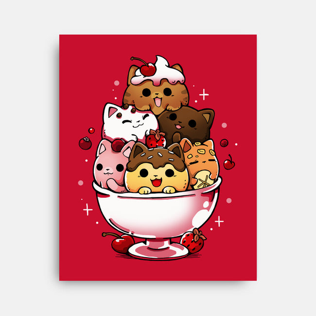 Ice Cream Kittens-None-Stretched-Canvas-Vallina84