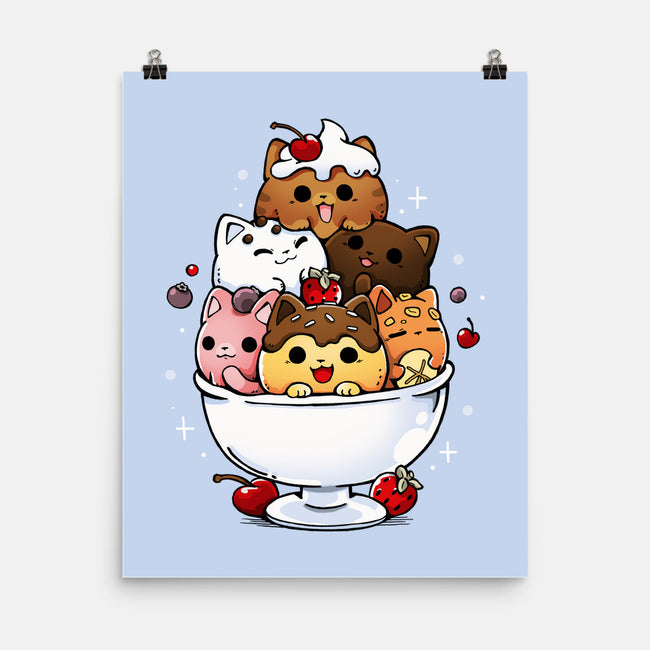 Ice Cream Kittens-None-Matte-Poster-Vallina84