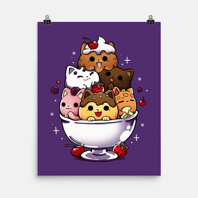 Ice Cream Kittens-None-Matte-Poster-Vallina84