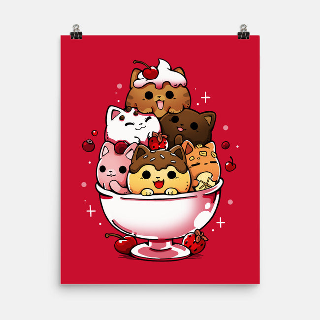 Ice Cream Kittens-None-Matte-Poster-Vallina84