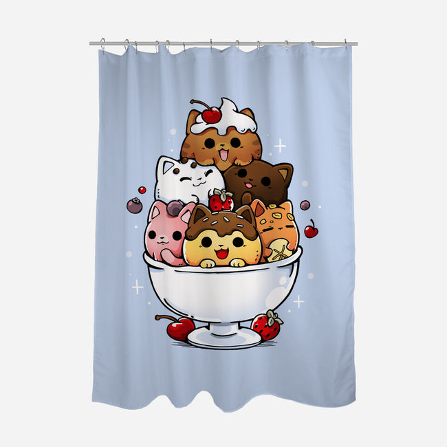 Ice Cream Kittens-None-Polyester-Shower Curtain-Vallina84