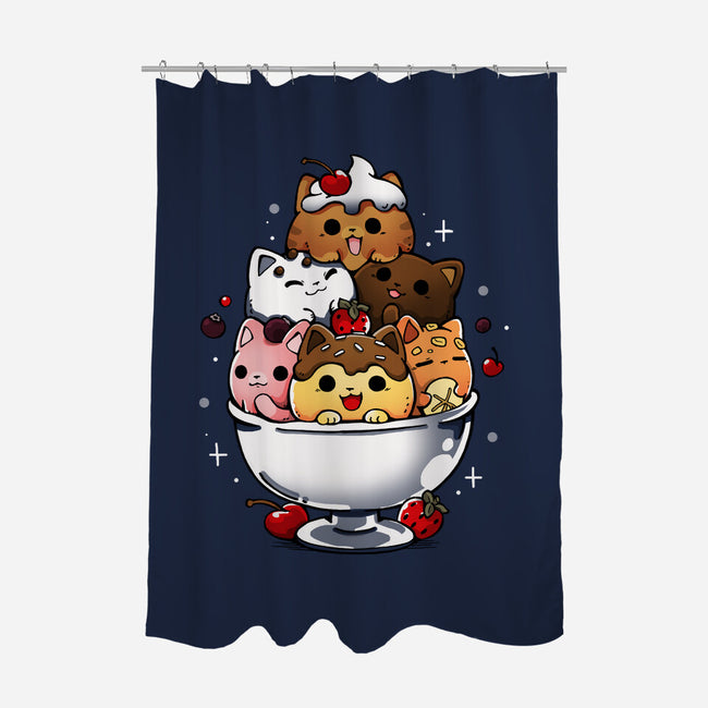 Ice Cream Kittens-None-Polyester-Shower Curtain-Vallina84