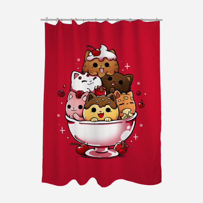Ice Cream Kittens-None-Polyester-Shower Curtain-Vallina84