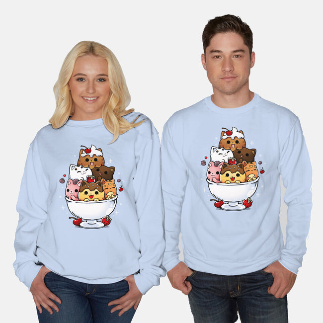 Ice Cream Kittens-Unisex-Crew Neck-Sweatshirt-Vallina84