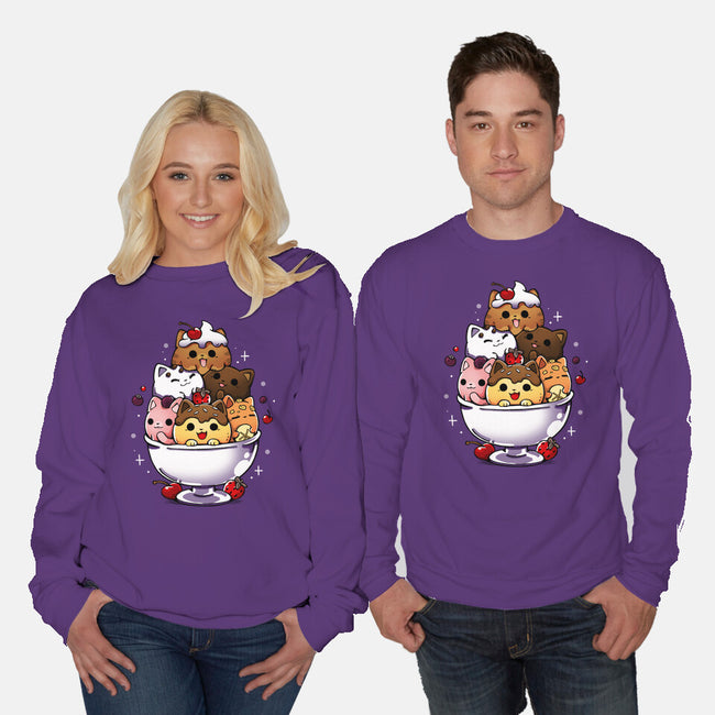 Ice Cream Kittens-Unisex-Crew Neck-Sweatshirt-Vallina84