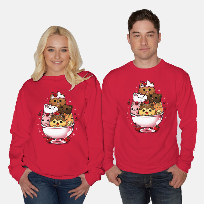 Ice Cream Kittens-Unisex-Crew Neck-Sweatshirt-Vallina84
