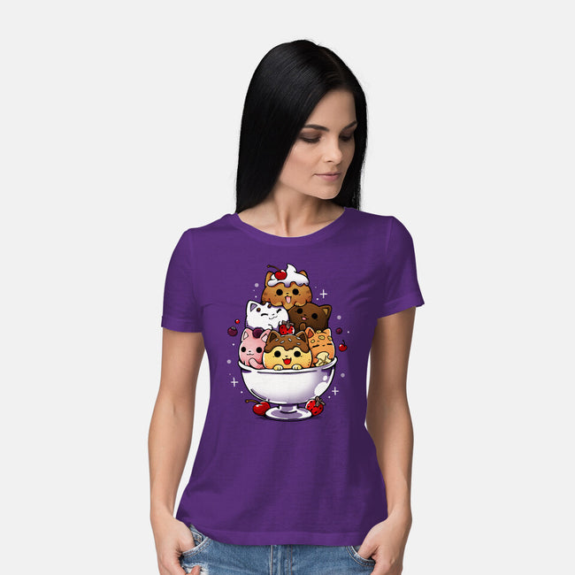 Ice Cream Kittens-Womens-Basic-Tee-Vallina84
