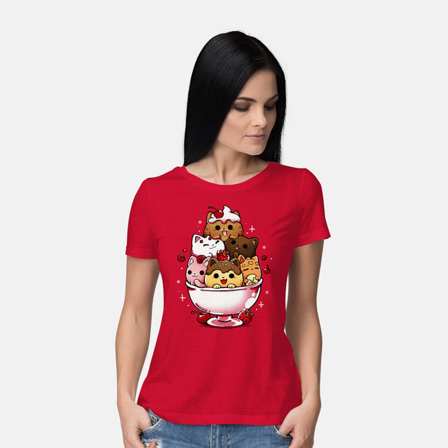 Ice Cream Kittens-Womens-Basic-Tee-Vallina84