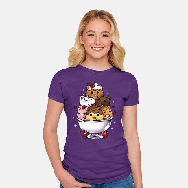 Ice Cream Kittens-Womens-Fitted-Tee-Vallina84