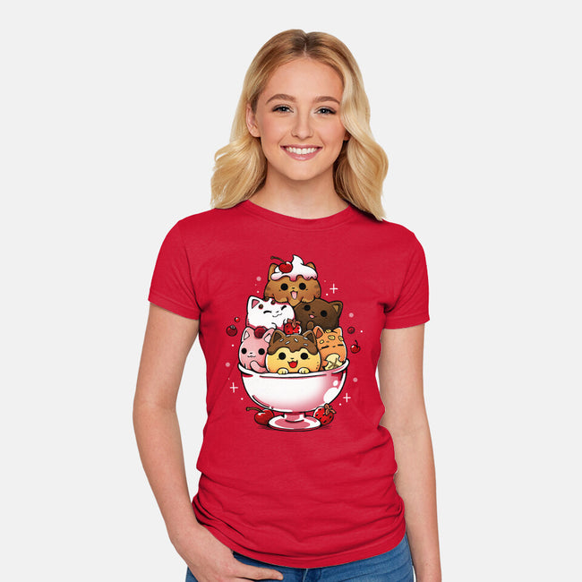 Ice Cream Kittens-Womens-Fitted-Tee-Vallina84