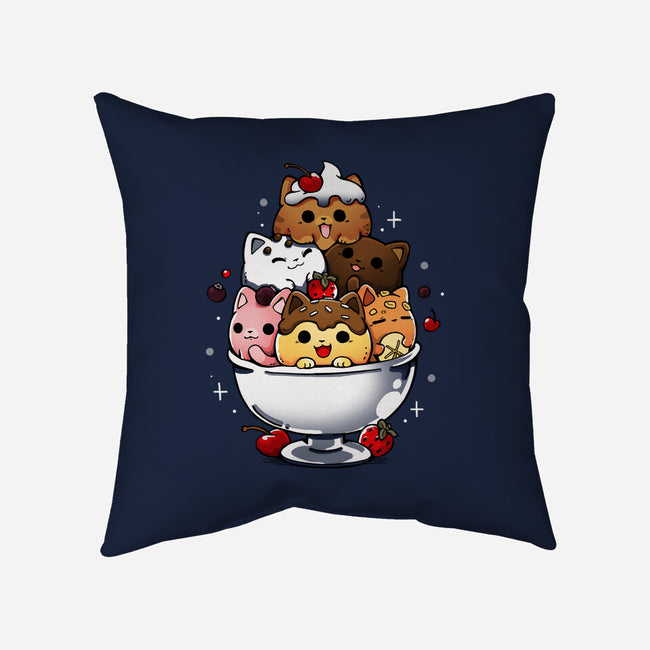 Ice Cream Kittens-None-Removable Cover w Insert-Throw Pillow-Vallina84