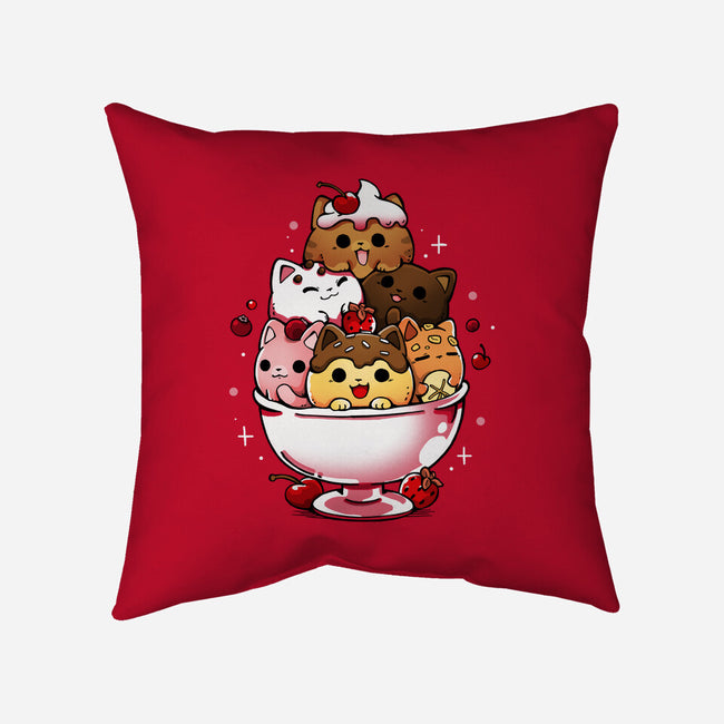 Ice Cream Kittens-None-Removable Cover w Insert-Throw Pillow-Vallina84