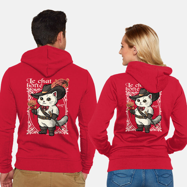 Puss In Boots Tale-Unisex-Zip-Up-Sweatshirt-NemiMakeit
