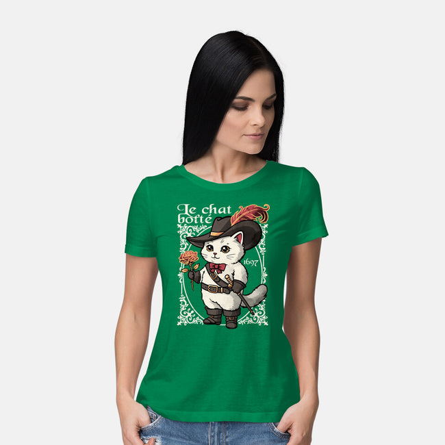 Puss In Boots Tale-Womens-Basic-Tee-NemiMakeit