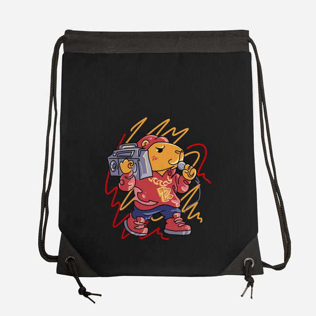 Capybarapper-None-Drawstring-Bag-spoilerinc