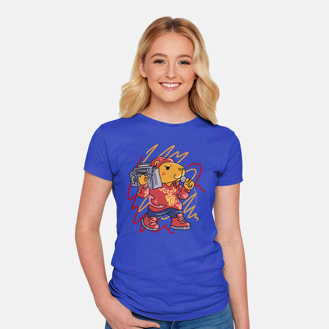Capybarapper-Womens-Fitted-Tee-spoilerinc