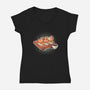 Capybara Sushi-Womens-V-Neck-Tee-Freecheese