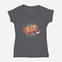 Capybara Sushi-Womens-V-Neck-Tee-Freecheese