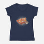 Capybara Sushi-Womens-V-Neck-Tee-Freecheese