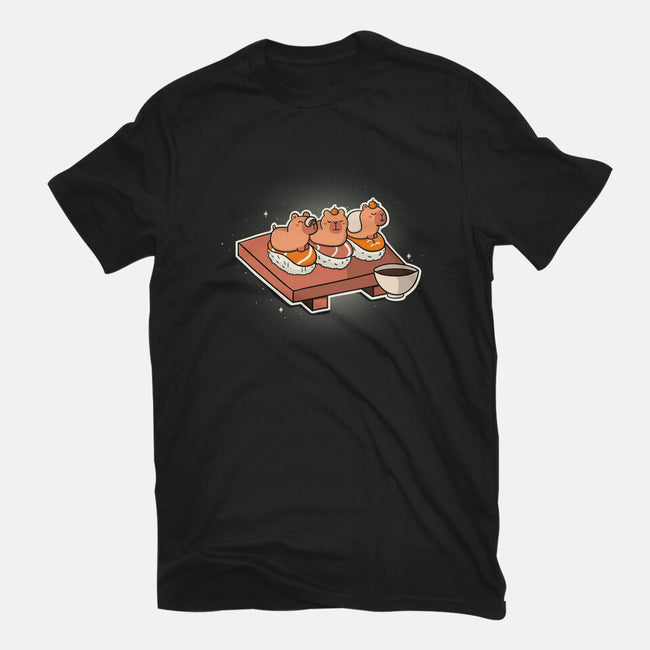 Capybara Sushi-Mens-Heavyweight-Tee-Freecheese
