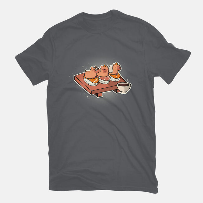 Capybara Sushi-Mens-Heavyweight-Tee-Freecheese