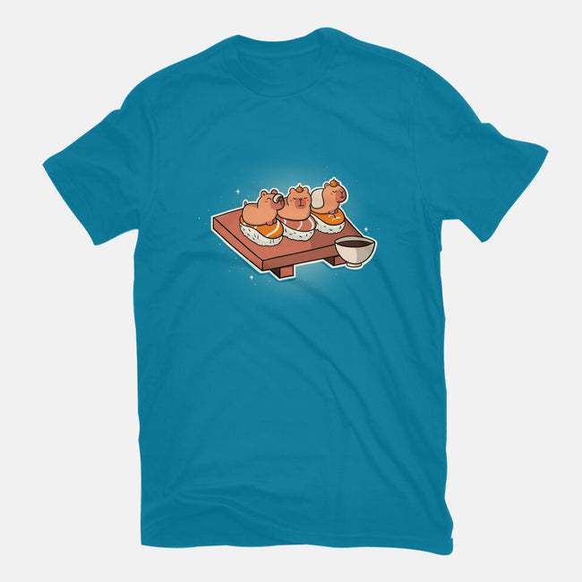 Capybara Sushi-Mens-Heavyweight-Tee-Freecheese