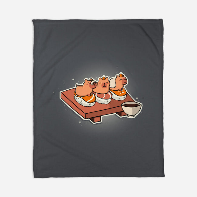 Capybara Sushi-None-Fleece-Blanket-Freecheese
