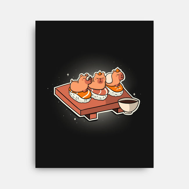 Capybara Sushi-None-Stretched-Canvas-Freecheese