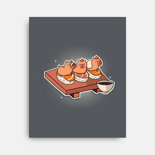 Capybara Sushi-None-Stretched-Canvas-Freecheese