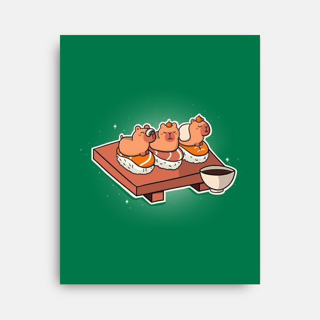 Capybara Sushi-None-Stretched-Canvas-Freecheese