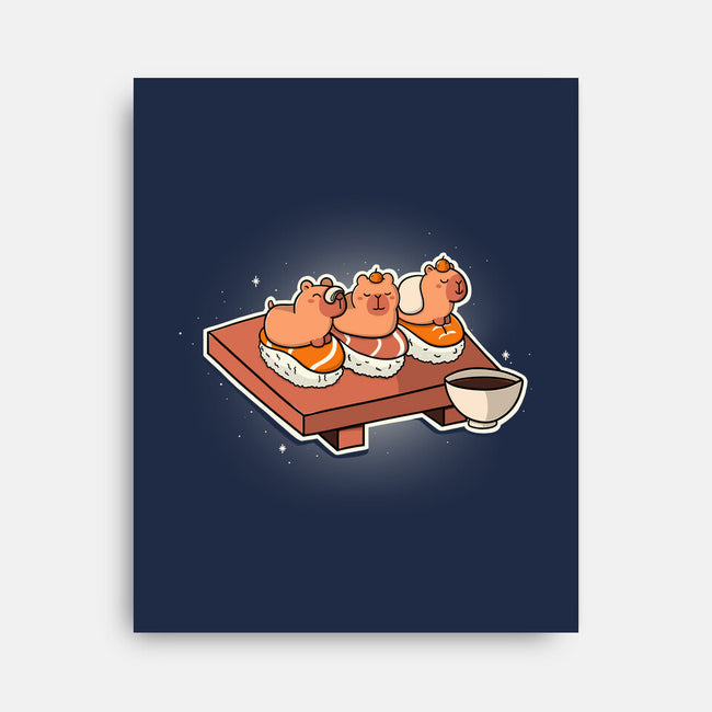 Capybara Sushi-None-Stretched-Canvas-Freecheese