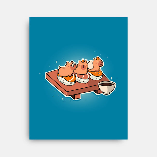 Capybara Sushi-None-Stretched-Canvas-Freecheese