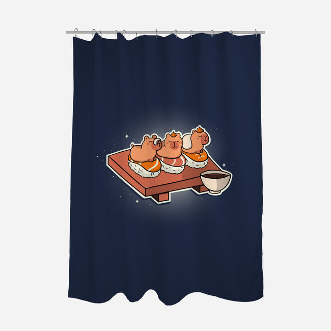 Capybara Sushi-None-Polyester-Shower Curtain-Freecheese