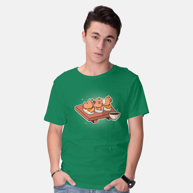 Capybara Sushi-Mens-Basic-Tee-Freecheese