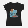 Ride The Wave-Womens-V-Neck-Tee-Claudia