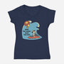 Ride The Wave-Womens-V-Neck-Tee-Claudia