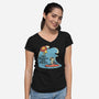 Ride The Wave-Womens-V-Neck-Tee-Claudia