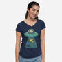 Alien Dog-Womens-V-Neck-Tee-Claudia