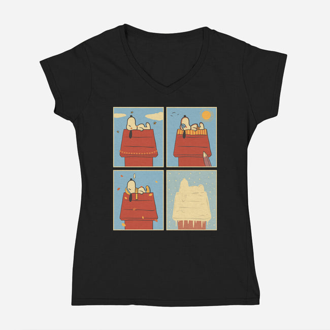 Season Flow-Womens-V-Neck-Tee-OnlyColorsDesigns