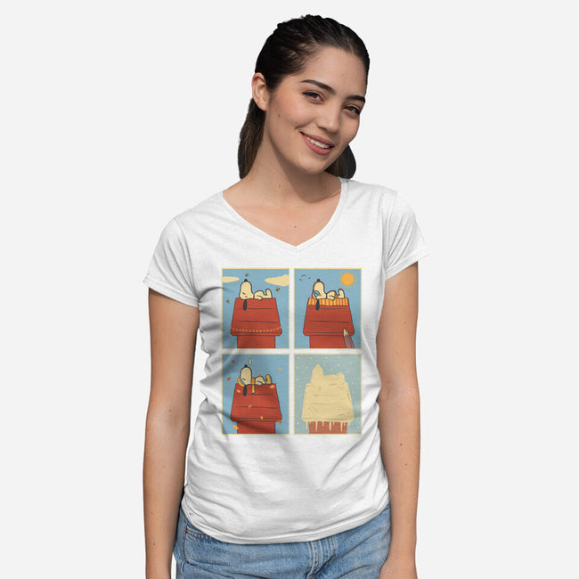 Season Flow-Womens-V-Neck-Tee-OnlyColorsDesigns