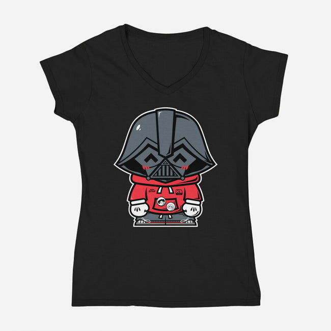 Just Smol Vader-Womens-V-Neck-Tee-krisren28