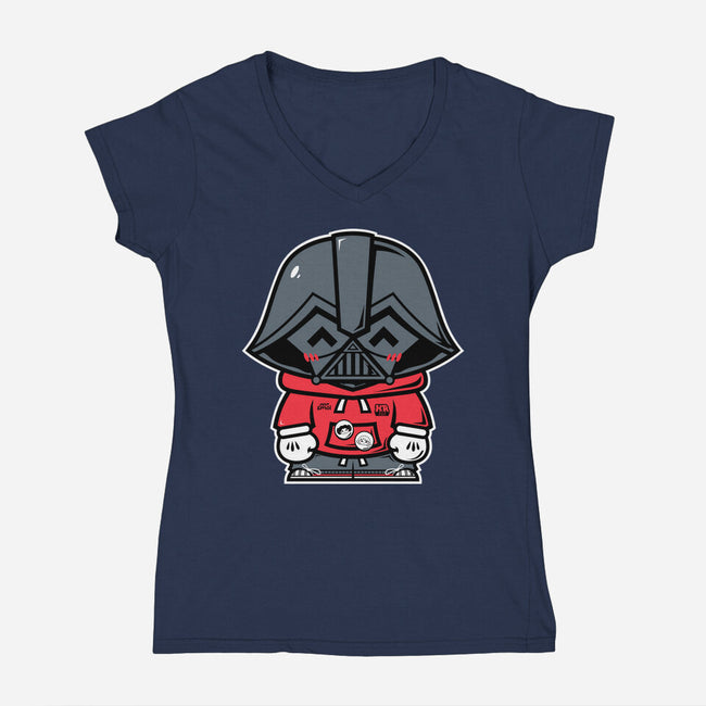 Just Smol Vader-Womens-V-Neck-Tee-krisren28