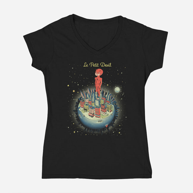 Le Petit Devil-Womens-V-Neck-Tee-Betmac