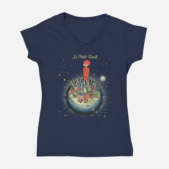 Le Petit Devil-Womens-V-Neck-Tee-Betmac