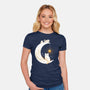 Kitten Moon-Womens-Fitted-Tee-Vallina84