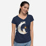 Kitten Moon-Womens-V-Neck-Tee-Vallina84
