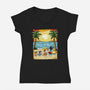 Paw-sitive Vibes Only-Womens-V-Neck-Tee-JamesQJO