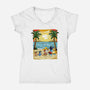 Paw-sitive Vibes Only-Womens-V-Neck-Tee-JamesQJO