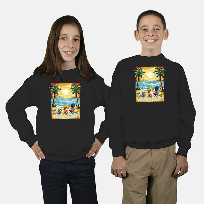 Paw-sitive Vibes Only-Youth-Crew Neck-Sweatshirt-JamesQJO